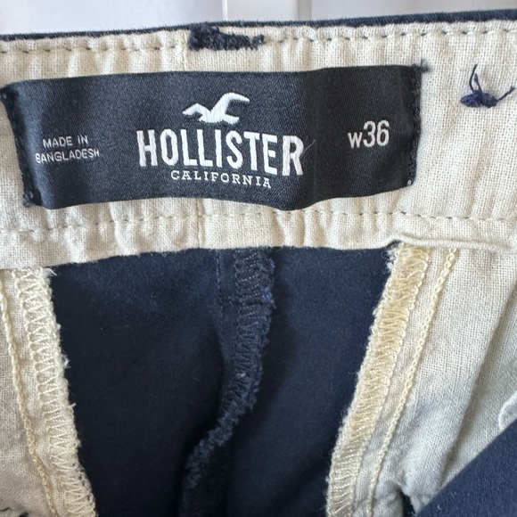 Hollister Mens Flat From Short 9” Epic Flex Mens Blue Pocket Shorts Size 36 - Picture 8 of 12